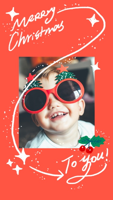 Literary Christmas Baby Kid Selfie Display Instagram Story