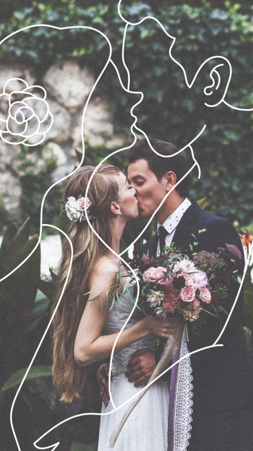 Literary Style Hand Painted Line Element Kiss Couple Moment Record Instagram Highlight预览效果