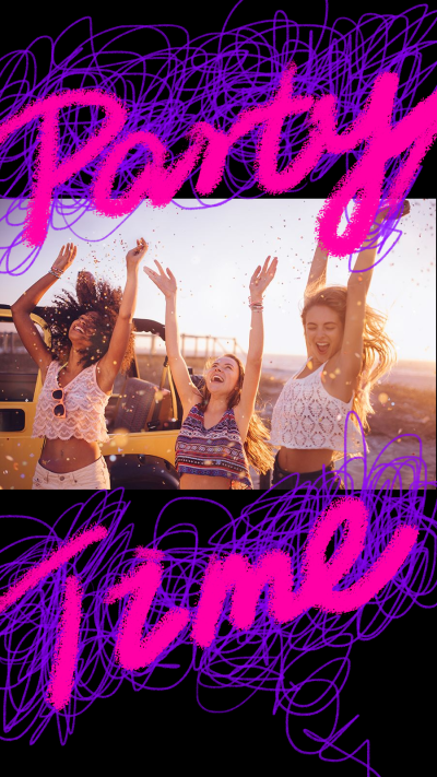 Creative Party Time Friends Group Photo Instagram Story