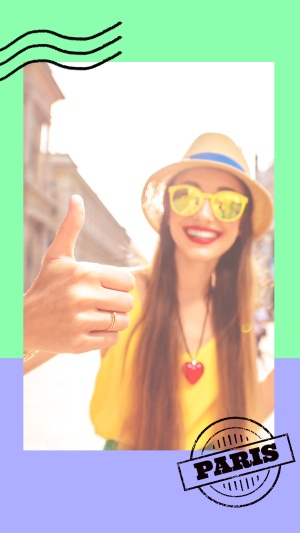 Creative Paris Record Woman Selfie Display Instagram Story