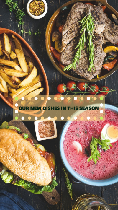 Creative New Dishes Display Introduction Instagram Story