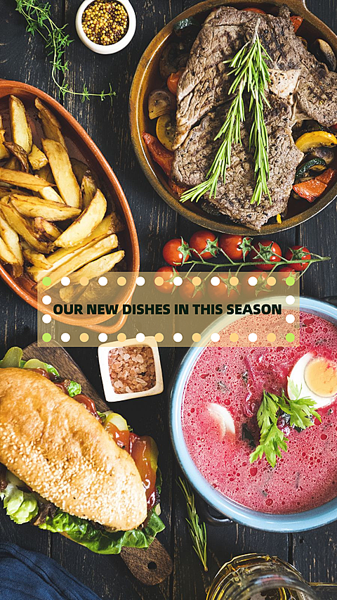 Creative New Dishes Display Introduction Instagram Story