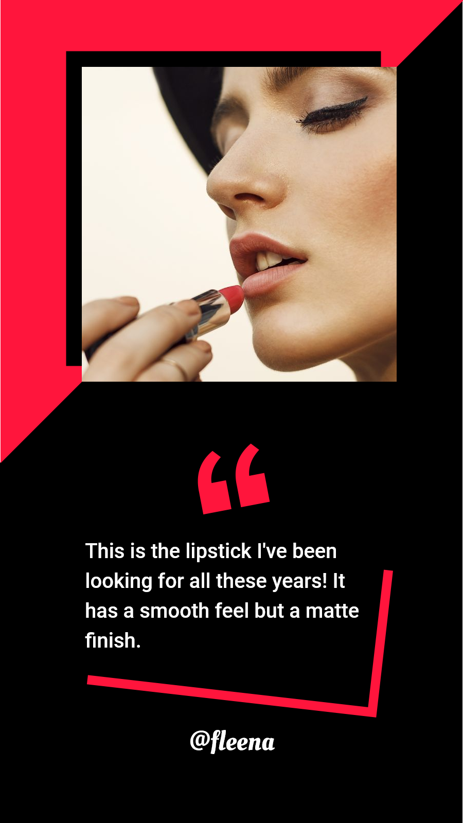 Lipstick Beauty Product Customer Feedback Review Ecommerce Story预览效果