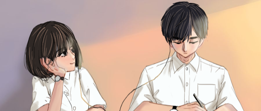 七夕情人节情侣甜蜜插画日常公众号首图