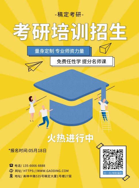 考研培训张贴海报预览效果