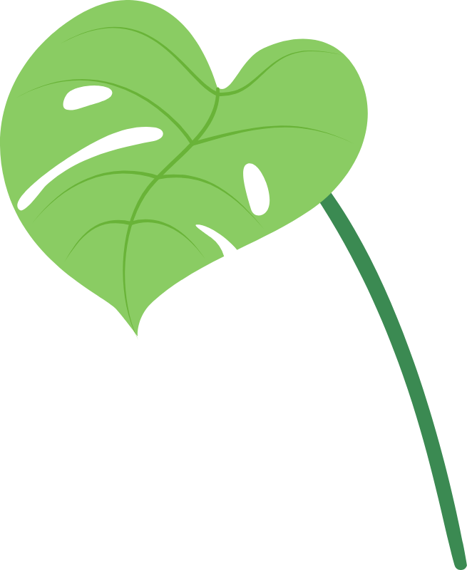 植物绿色不规则叶子手绘插画贴纸