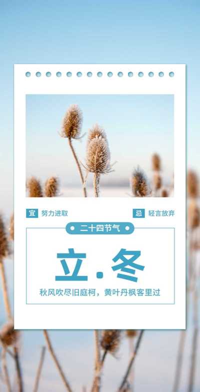 H5翻页文艺简约清新立冬科普宣传祝福贺卡