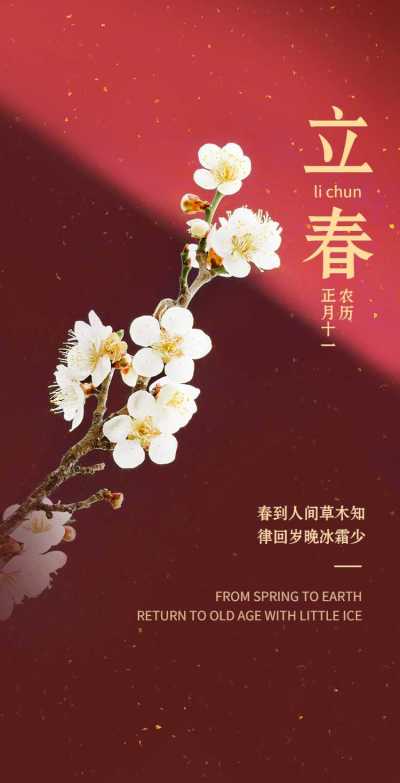 翻页H5红色中国风花朵立春祝福问候贺卡
