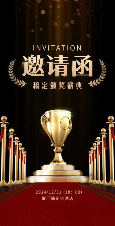 H5翻页年终颁奖典礼盛典表彰大会邀请函