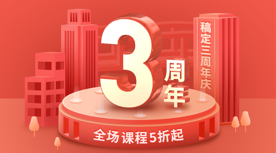 稿定3周年庆/3D字体/横版海报预览效果