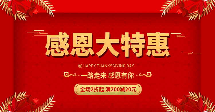 感恩大特惠电商海报banner预览效果
