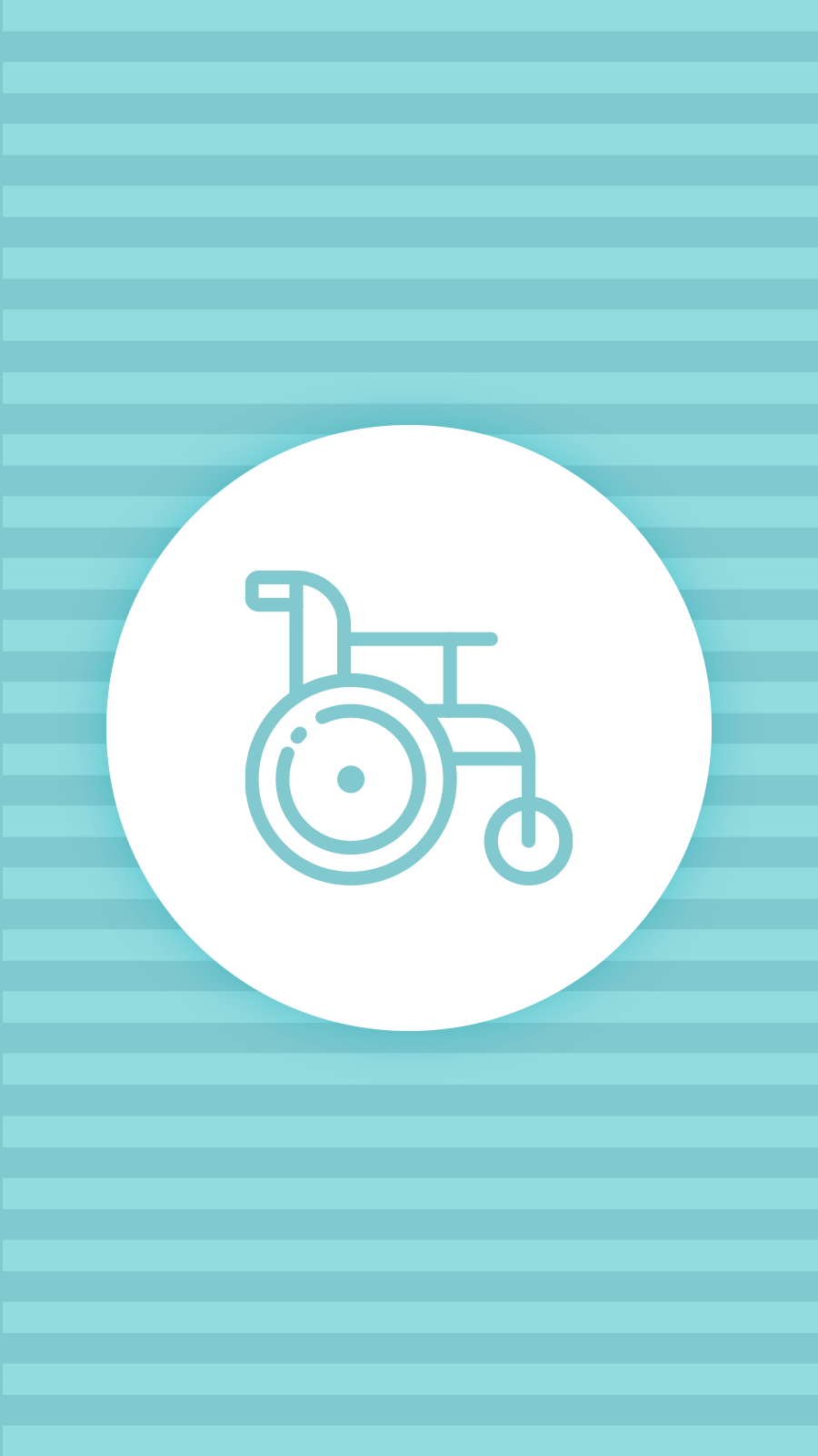 Cyan Gray Stripe Background Wheelchair Medical Simple Fashion Style Instagram Highlight