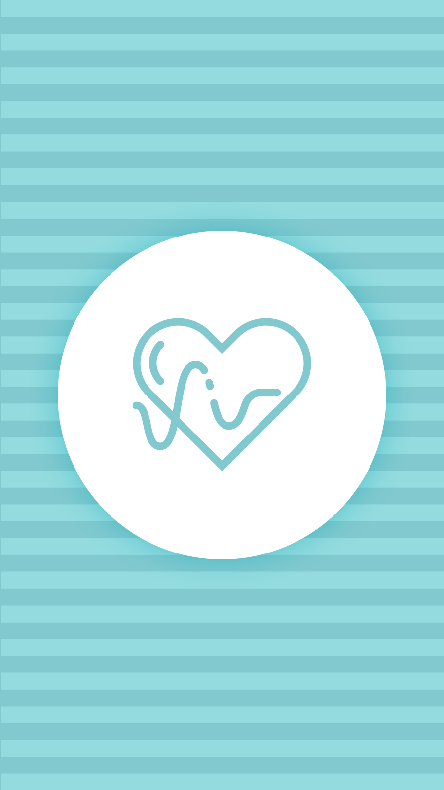 Cyan Gray Stripe Background White Circle Electrocardiogram Medical Simple Fashion Style Instagram Highlight