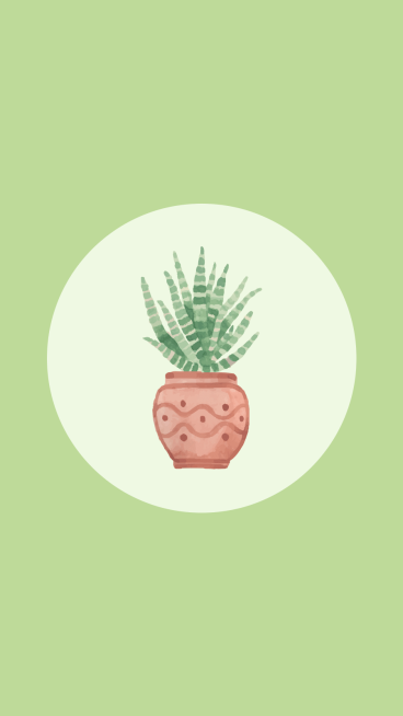 Aloe Green Hand-painted Design Instagram Highlight预览效果