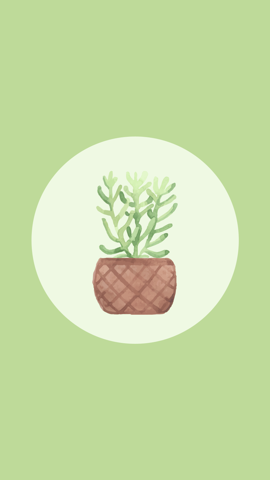Simple Style Watercolor Potted Plant Instagram Highlight