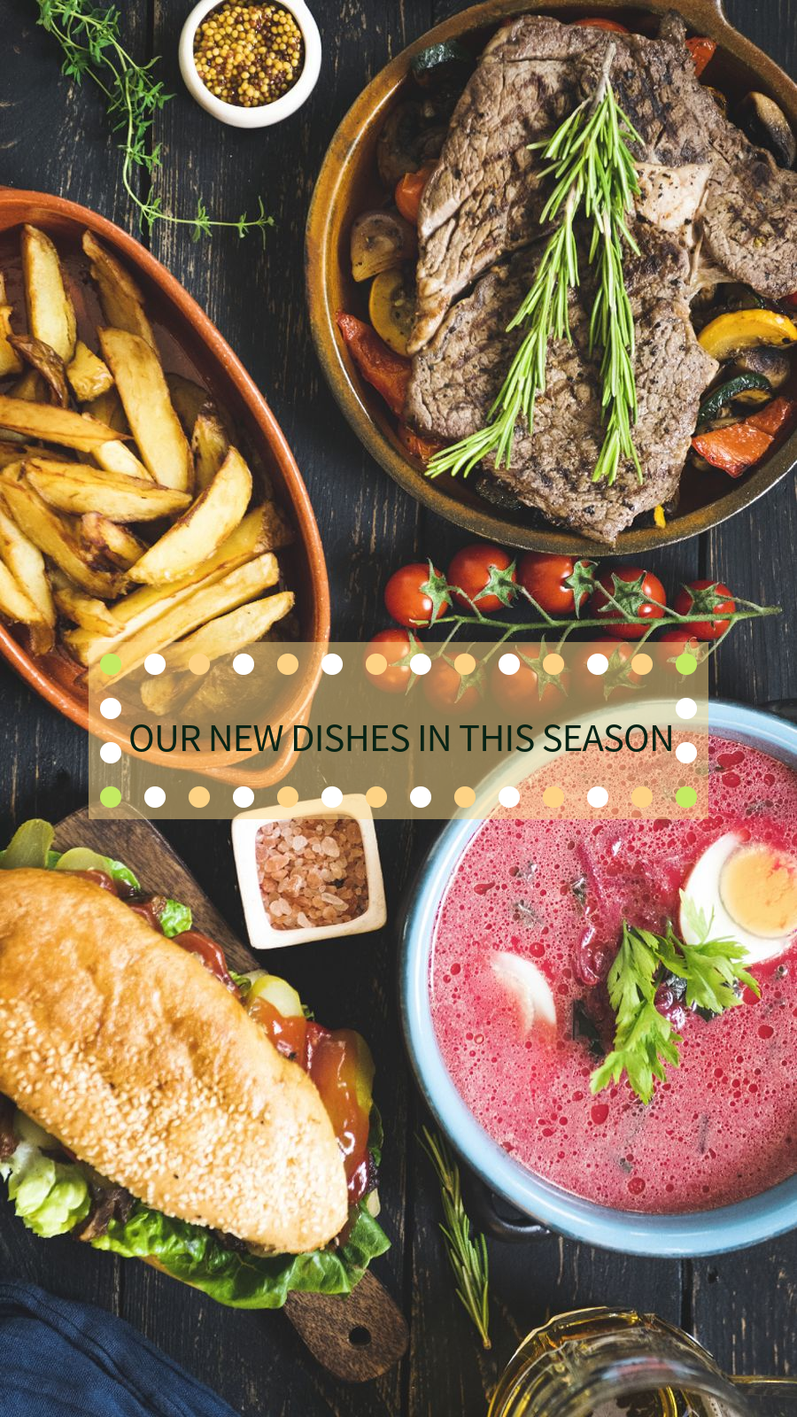 Simple Fashion New Dishes Display Instagram Story