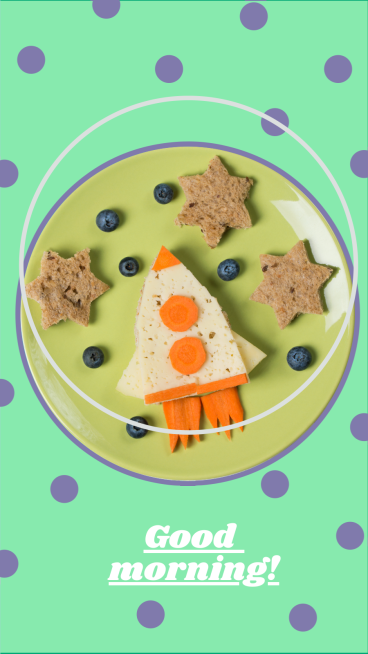 Originality Kid's Breakfast Funny Design Post Instagram Story预览效果