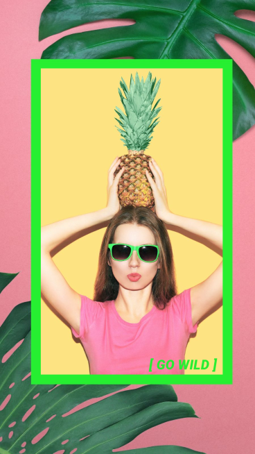 Green Plant Background Special Frame Woman Photo Simple Fashion Style Instagram Story预览效果