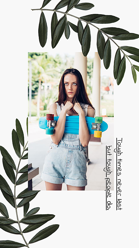 Literary Plants Frame Woman Personal Show Instagram Story