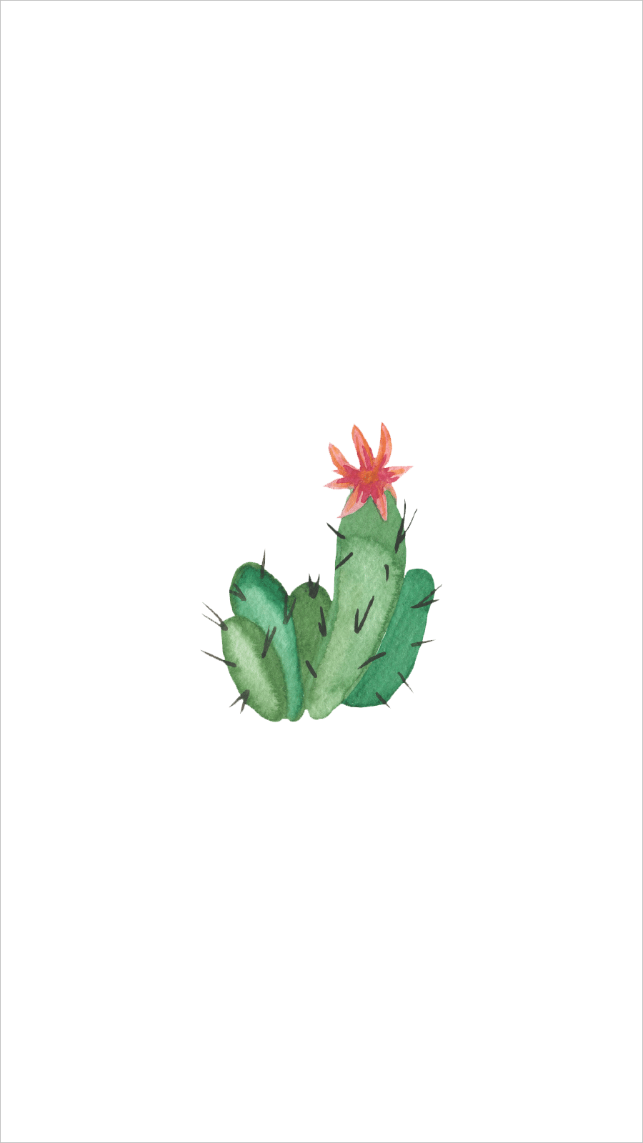 Minimalist Cartoon Cactus Hand Painted Watercolor Instagram Highlight