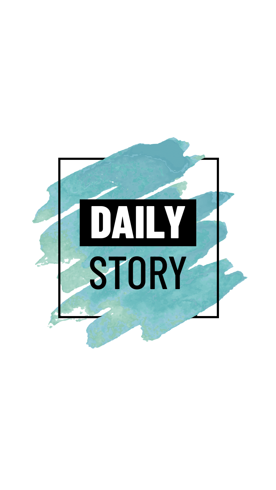 Minimalist Green Brush Pattern Rectangle Frame Text Instagram Highlight