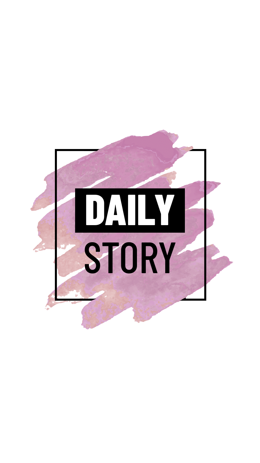 Simple Square Frame Watercolor Brush Pattern Text Instagram Highlight