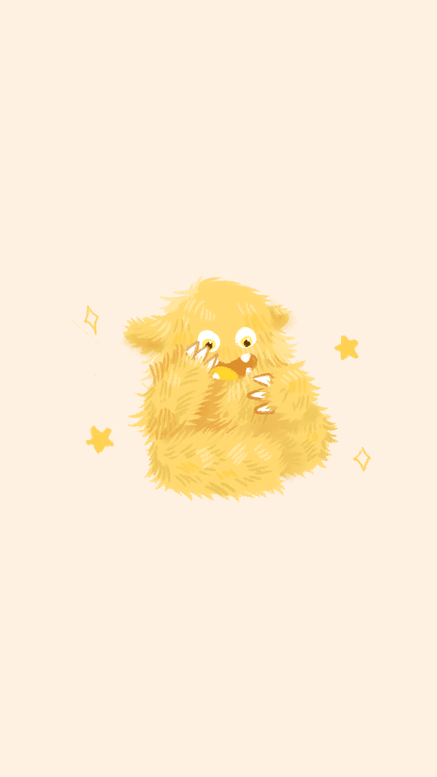 Cute Hand Painted Yellow Happy Monsters Illustration Instagram Highlight
