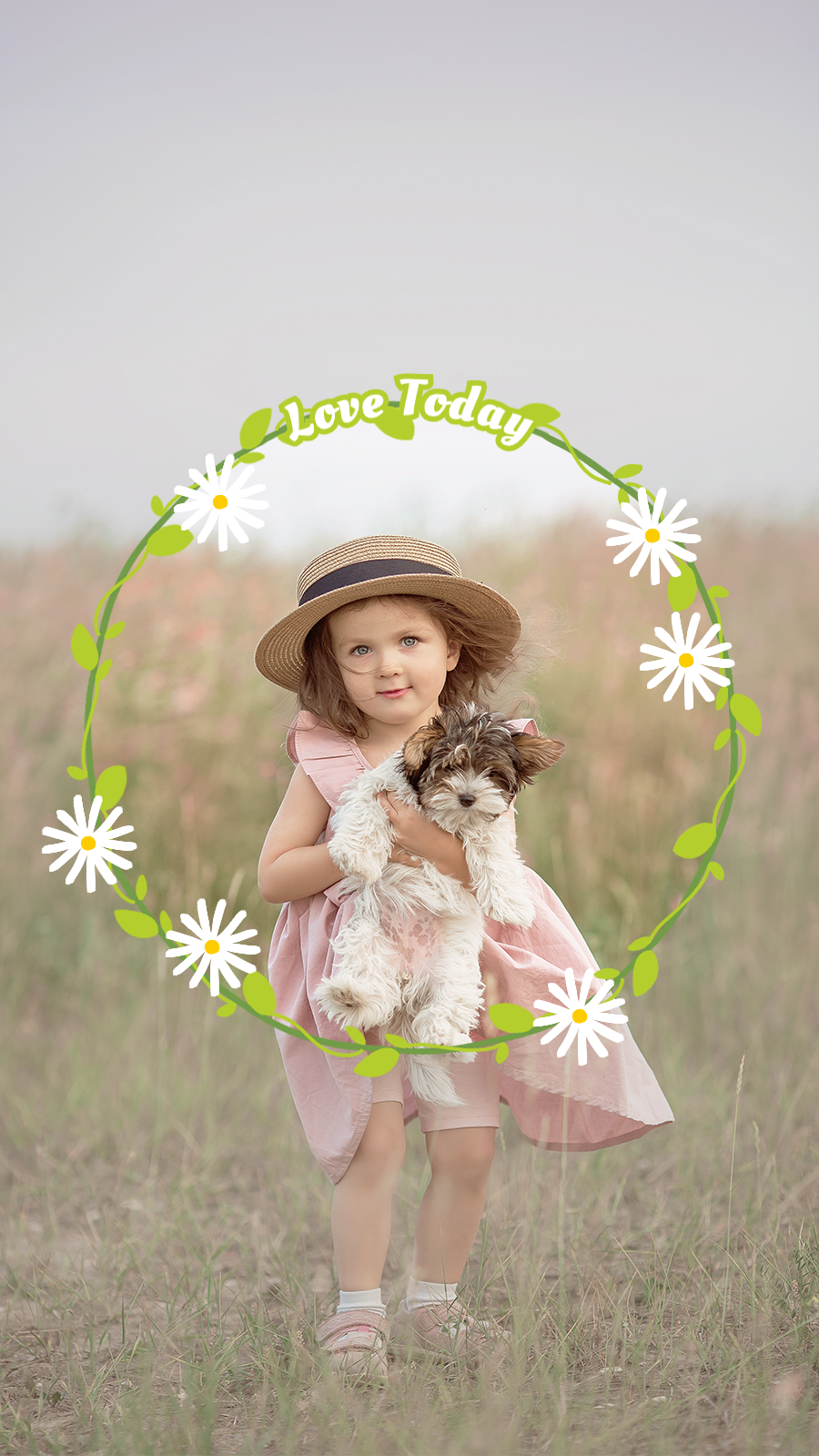 Fresh Hand Painted Leaves Circle Field Girl Instagram Highlight