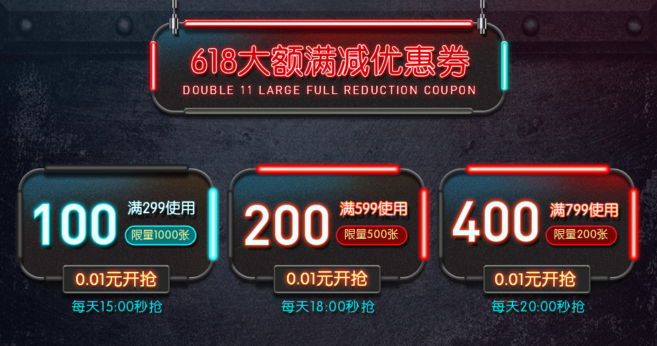 618霓虹灯优惠券预览效果