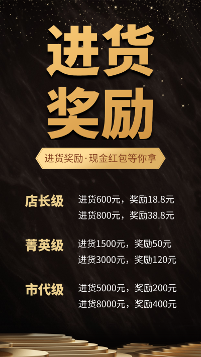 进货奖励手机海报