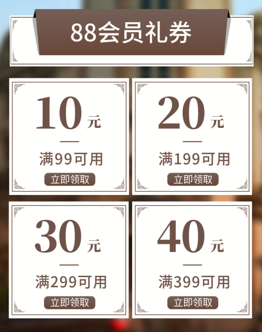 88会员全球狂欢优惠券预览效果
