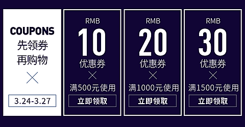 奢华风黑色优惠券