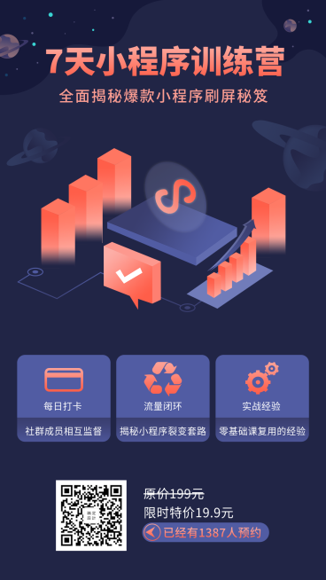 7天小程序训练营手机海报预览效果