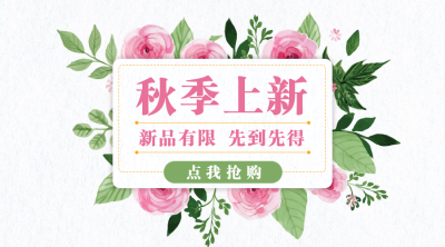 秋季上新促销活动简约清新横图广告banner