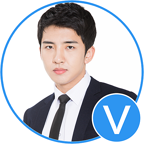 蓝色加V微信头像