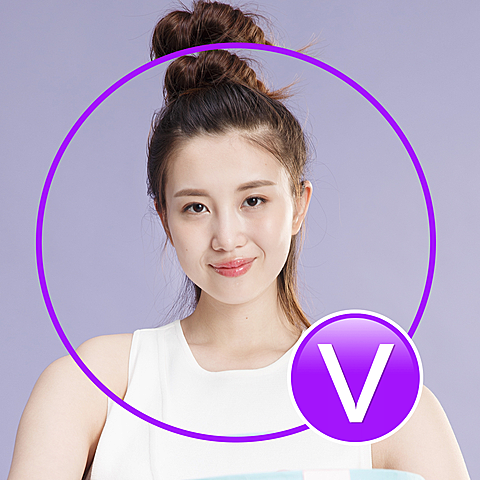 紫色加V微信头像