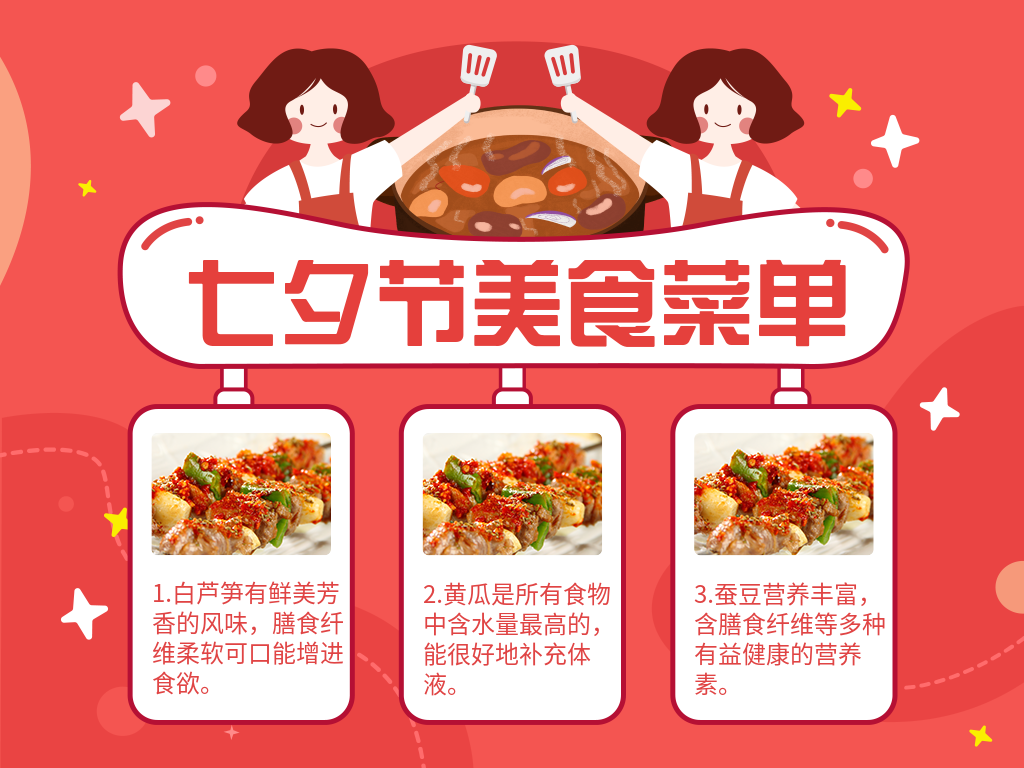 七夕美食菜单产品宣传横版文章配图预览效果