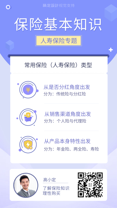 金融保险知识百科人寿介绍海报