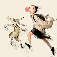 中秋节潮流卡通水墨风创意公众号次图