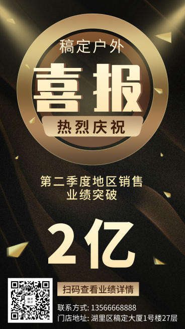 商务喜报销售喜报手机海报预览效果