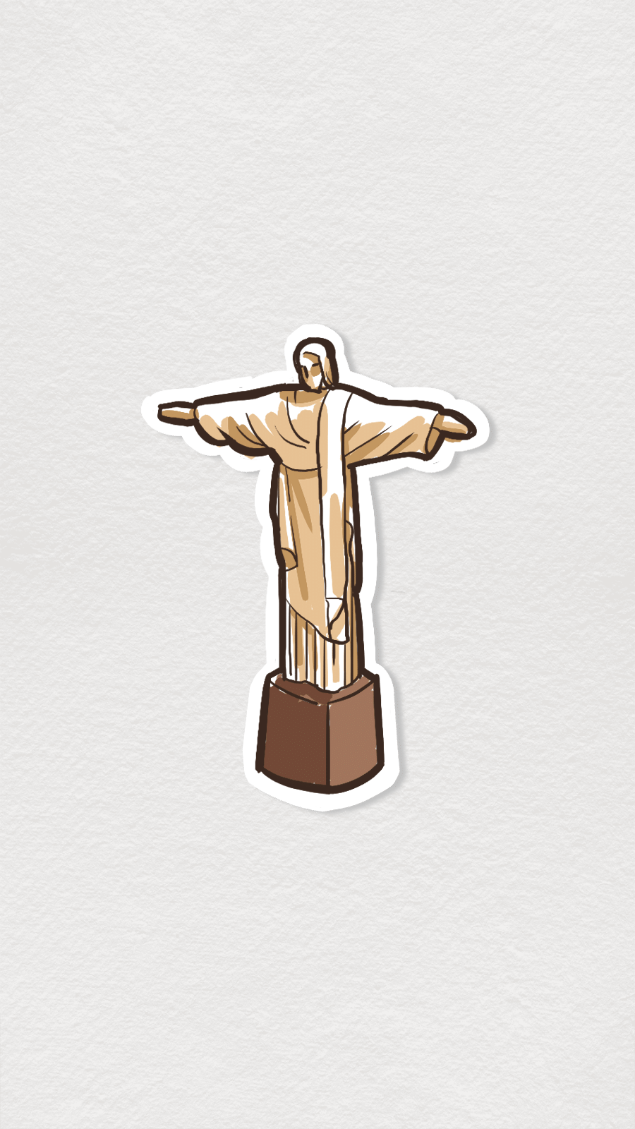 Grey Background Travel Record Grandeu Landmark Simple Art Style Instagram Highlight