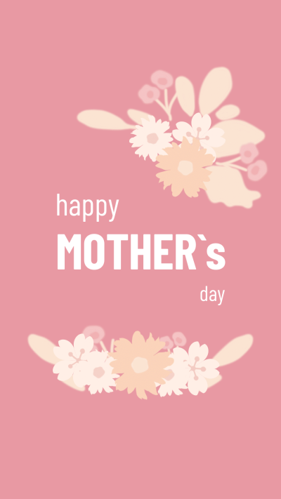Dark Pink Background Flowers Decoration Mother’s Day Promotion Fashion Style Instagram Story