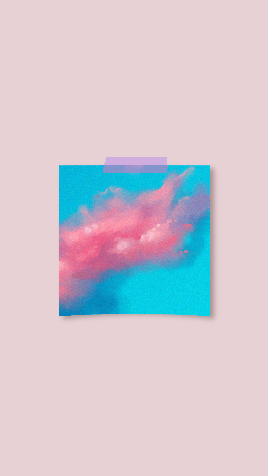 Hand Painted Pink Cloud Scene Wall Painting Instagram Highlight