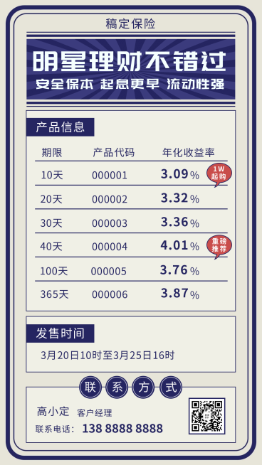 金融保险金融理财基金产品推荐海报预览效果