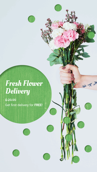 Fresh Flower Delivery Introduction Instagram Story预览效果