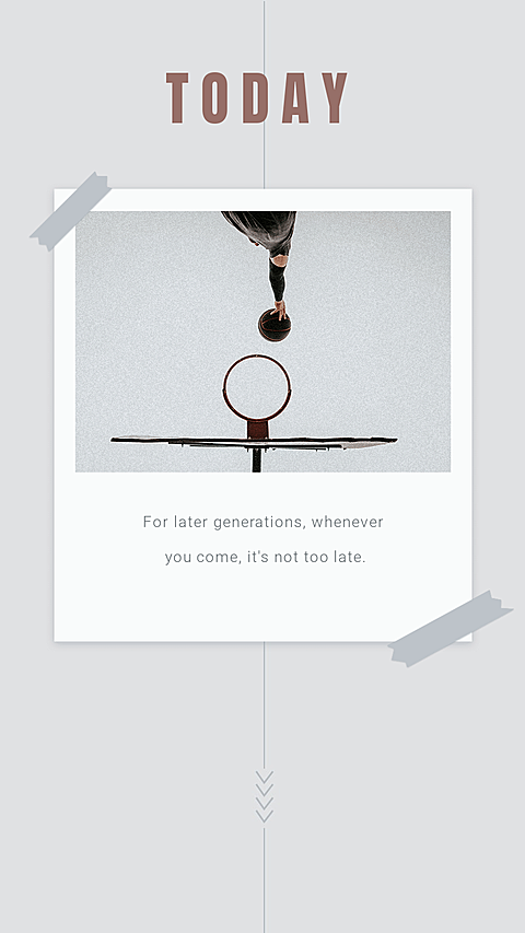 Haze Blue Background Shoot Basketball Illustration Simple Text Fashion Style Instagram Story
