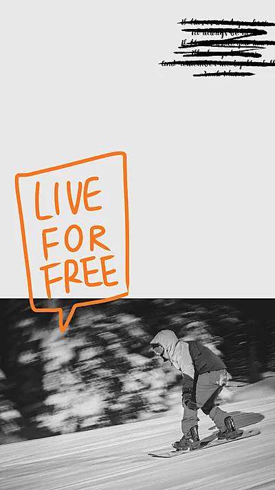 Literary Skiing Man Personal Lifestyle Display Instagram Story