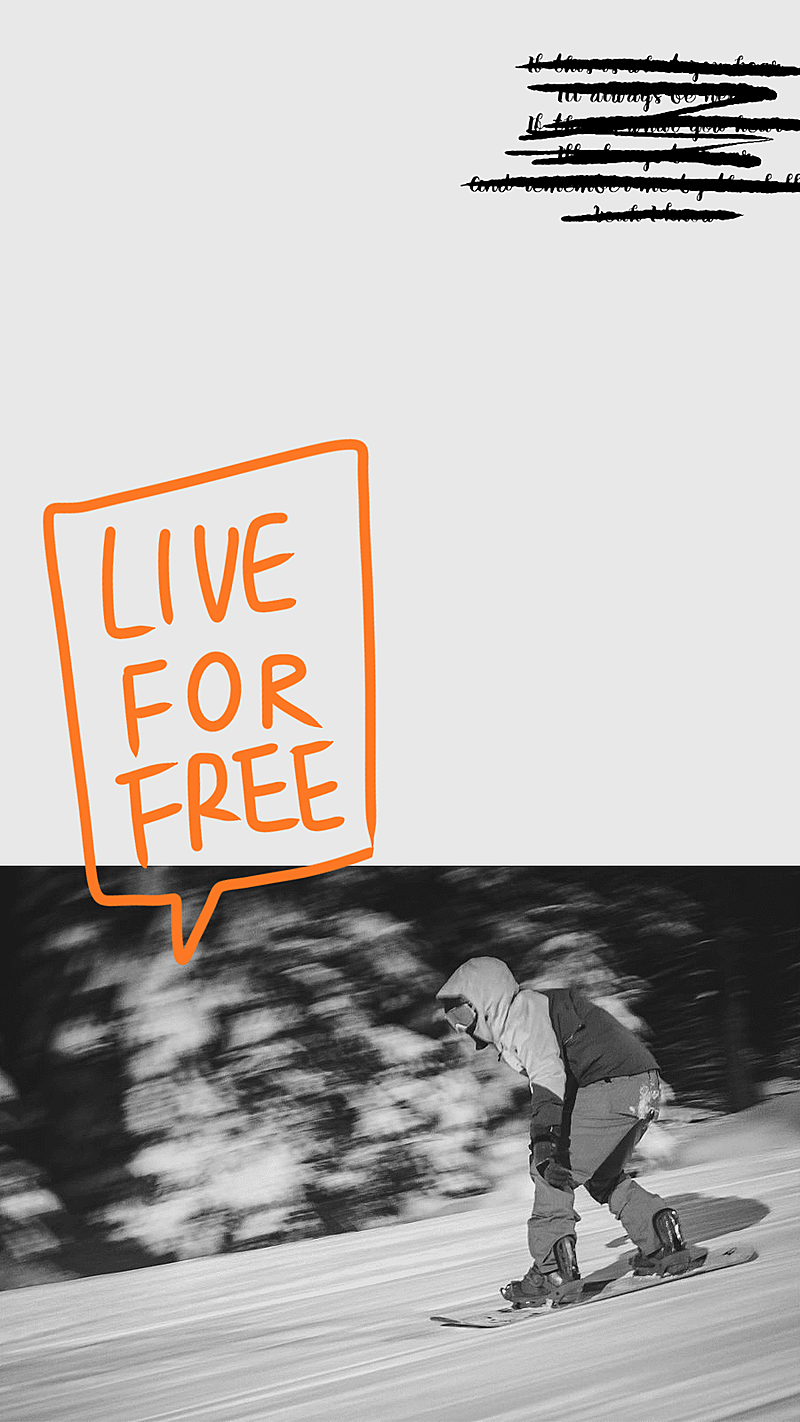 Literary Skiing Man Personal Life Display Instagram Story