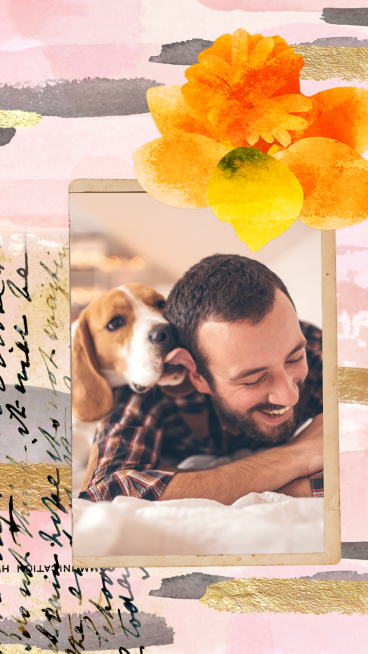 Creative Pet Dog Man Group Photo Display Instagram Story预览效果