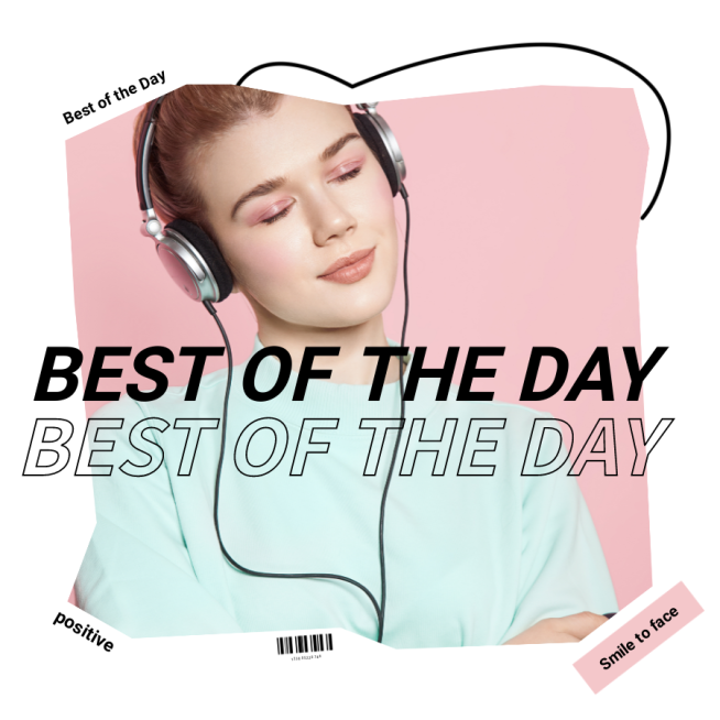 Woman Enjoy Music Sharing Life Fresh Fashion Simple Style Instagram Post预览效果